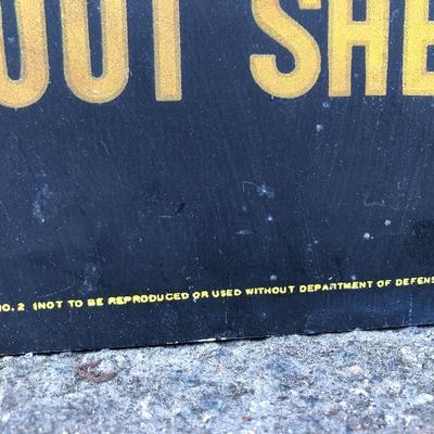 #71 - Vintage Department of Defense Fallout Shelter Metal Sign