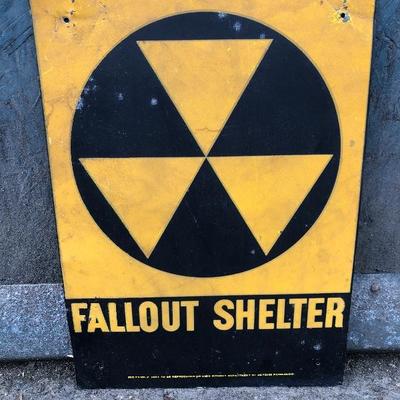 #71 - Vintage Department of Defense Fallout Shelter Metal Sign
