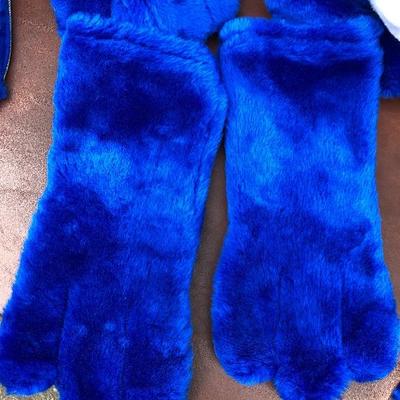 #118 - Fuzzy Blue Bear Mascot Costume 
