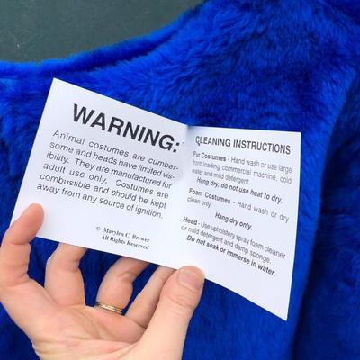 #118 - Fuzzy Blue Bear Mascot Costume 