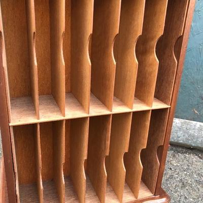 #119 - Vintage Wood Rotating VHS Storage 