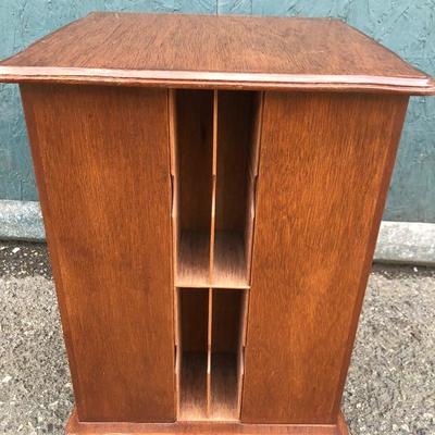 #119 - Vintage Wood Rotating VHS Storage 