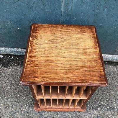 #119 - Vintage Wood Rotating VHS Storage 