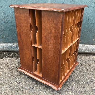 #119 - Vintage Wood Rotating VHS Storage 