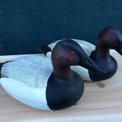 #124 - Pair of Hand Painted L. Rucker Duck Decoys 