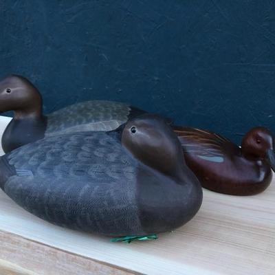 #125 - Collection of Three Vintage Wood Duck Decoys