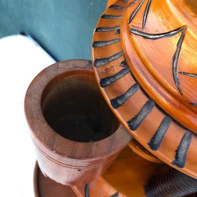 #128 - Two Handmade Wood Pipe Stands and Ashtrays 