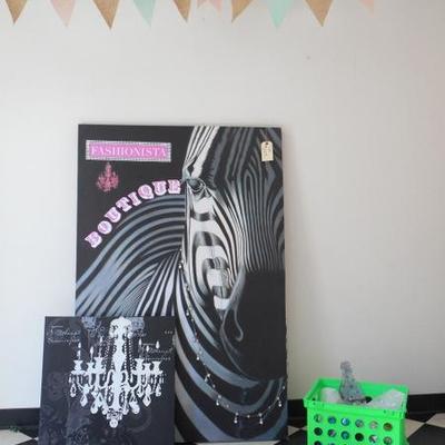 Lot 603 - "Fashionista Boutique" 2 Canvas Wall Hangings