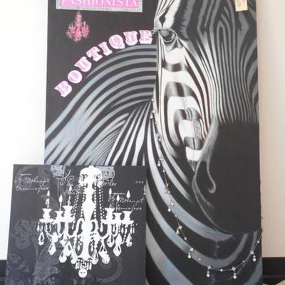 Lot 603 - "Fashionista Boutique" 2 Canvas Wall Hangings