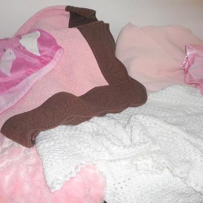 Lot 604 - Pink Baby Blanket Lot of 6 pcs