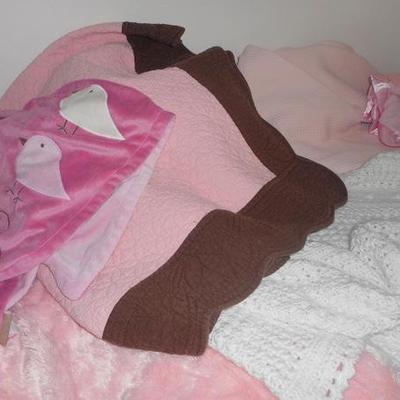Lot 604 - Pink Baby Blanket Lot of 6 pcs