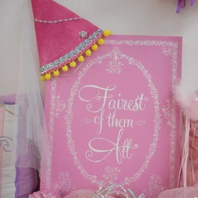 Lot 610 - Princess Goodies - Shoes, Pillows, Signs, etc.