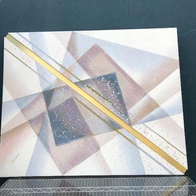 #131 - Large Mixed Media hollywood regency Art Piece by Collins