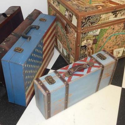 Lot 620 - 9 Faux Travel Cases & Hat Boxes