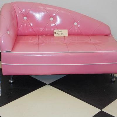 Lot 635 - Youth Size Pink Pleather Lounging Couch