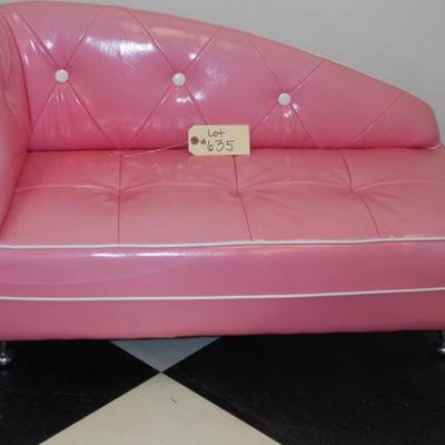 Lot 635 - Youth Size Pink Pleather Lounging Couch