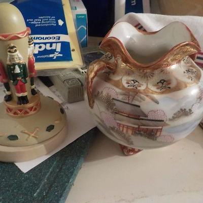 Nut Cracker piece and stunning oriental Vase.