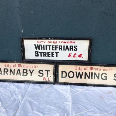 #81 - Antique City of London Framed Street Sign Art