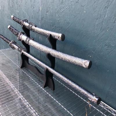 #40 - Set of Three Katana Swords w/ Stand