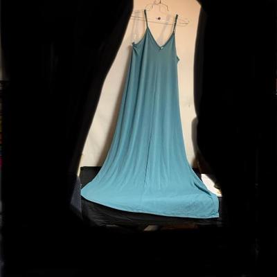 NEW Dark Turquoise Color Dress Long with Spaghetti Straps with pockets MED-Large