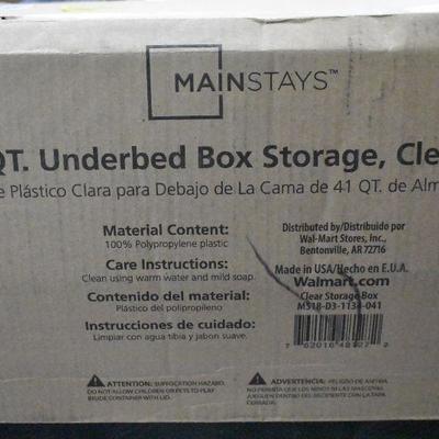 5x Mainstays 41 Qt Underbed Storage Boxes, ALL BROKEN OR CRACKED, still usable