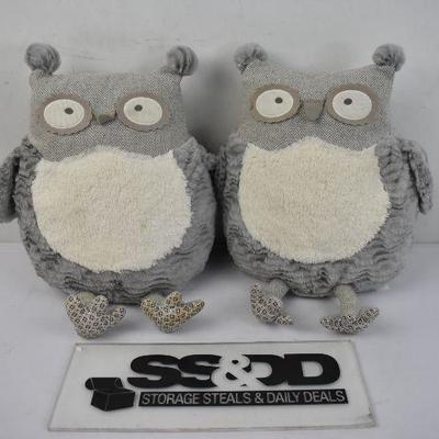 2 Stuffed Animal/Pillow Owls, Gray, from Pier 1 Imports. Need Cleaning