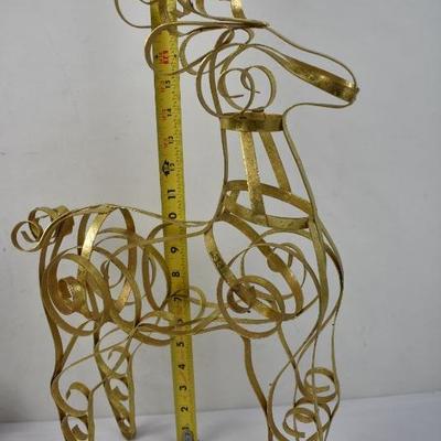 Gold Color Metal Reindeer, Qty 2