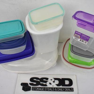 10 Food Storage Containers with Lids. Misc Sizes & Brands
