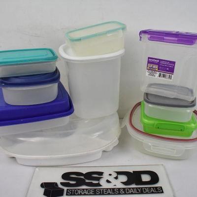 10 Food Storage Containers with Lids. Misc Sizes & Brands