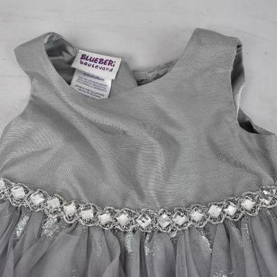 SIlver Polka Dot Dress Size 18 Months, by Blueberi Boulevard