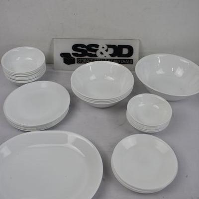 36 pc: Corelle by Corning White Dishes
