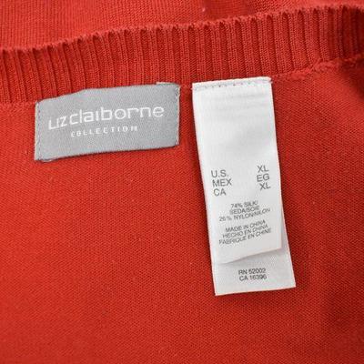 Liz CLaiborne Red Short Sleeve Cardigan size XL