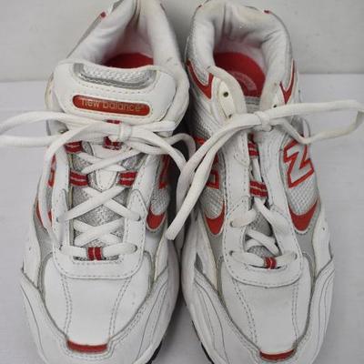 2 pairs Women's Shoes Size 7.5. White/Red New Balance & White Nike Air