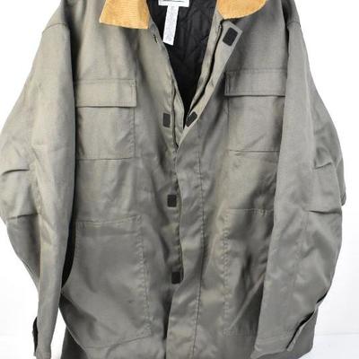 Old Navy Men's XXL Jacket/ Gray/Green with brown cord collar
