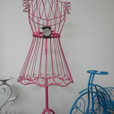 Lot 834 - Metal Decor Cool Mannequin Stand and Bicycle Planters
