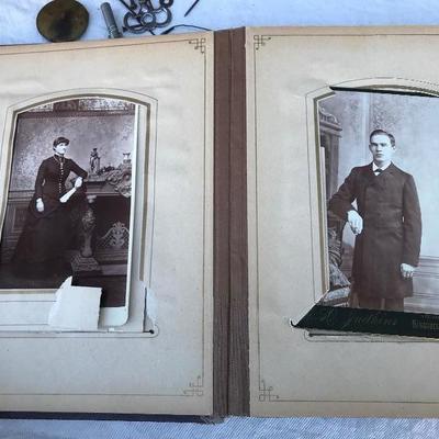 #39 - Three Victorian Photo Albums, Clock Parts, and Antique Bible