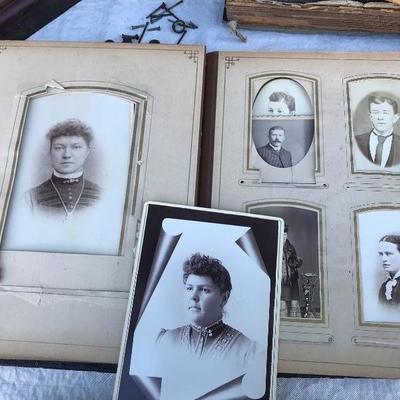#39 - Three Victorian Photo Albums, Clock Parts, and Antique Bible