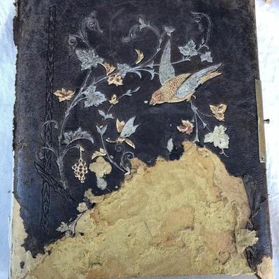 #39 - Three Victorian Photo Albums, Clock Parts, and Antique Bible