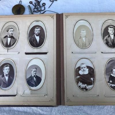 #39 - Three Victorian Photo Albums, Clock Parts, and Antique Bible