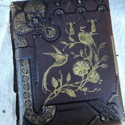 #39 - Three Victorian Photo Albums, Clock Parts, and Antique Bible