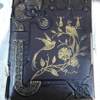 #39 - Three Victorian Photo Albums, Clock Parts, and Antique Bible