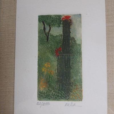 Lithograph of Cactus Flowers