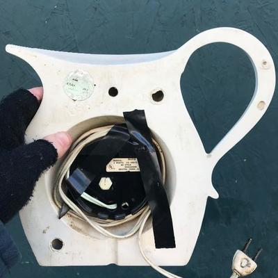 #136 - Grey Ceramic Lamp, Artist's Clothes Pins, Wood Serving Tray, Various Home Goods 