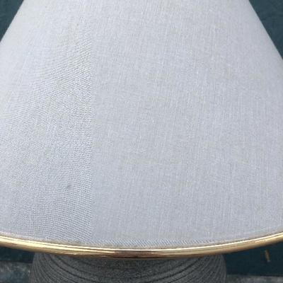 #136 - Grey Ceramic Lamp, Artist's Clothes Pins, Wood Serving Tray, Various Home Goods 