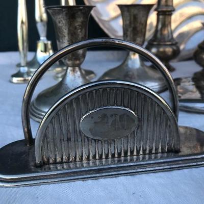 #37 - Large Collection of Silver and Pewter Serving Items