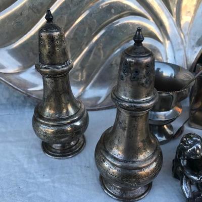 #37 - Large Collection of Silver and Pewter Serving Items