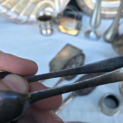 #37 - Large Collection of Silver and Pewter Serving Items