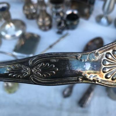 #37 - Large Collection of Silver and Pewter Serving Items
