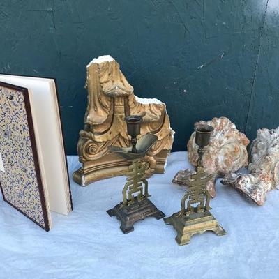 #137 - Collection of Detailed Decor, Claw Feet, Gold Corbel