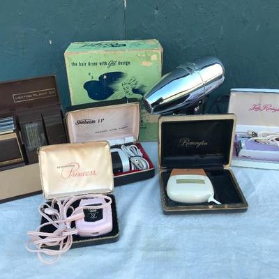 #19 - Vintage Hair Dryer and Collection of Electric Shavers